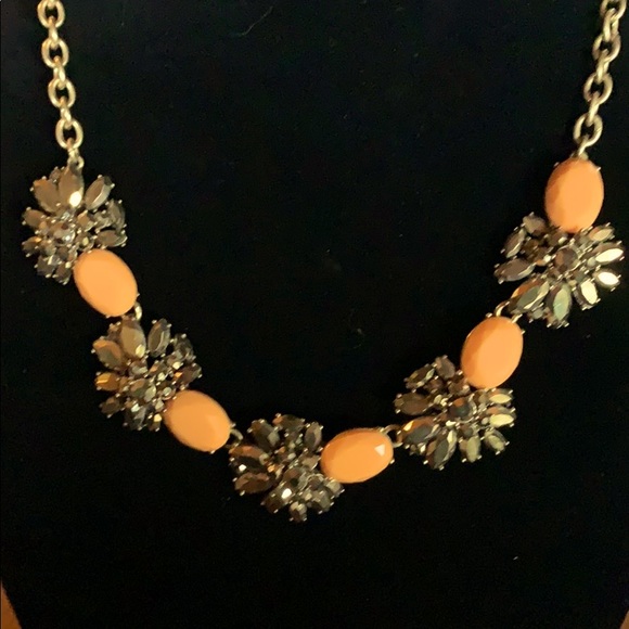 J. Crew Jewelry - J. Crew Bronze cluster jeweled necklace